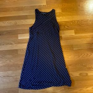 Athleta black & white striped dress